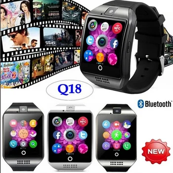 Horúce 2018 Q18s Bluetooth Smart Hodinky Podpora 2G GSM SIM Kartu Audio Fotoaparát Fitness Tracker Smartwatch pre Android iOS Mobilný Telefón