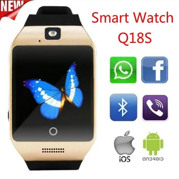 Horúce 2018 Q18s Bluetooth Smart Hodinky Podpora 2G GSM SIM Kartu Audio Fotoaparát Fitness Tracker Smartwatch pre Android iOS Mobilný Telefón