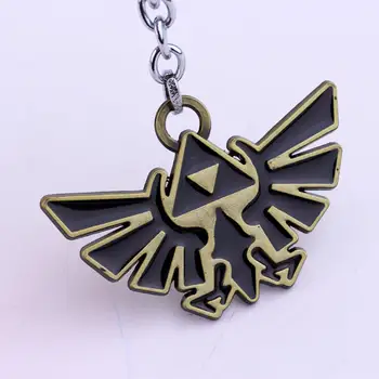 Horúce Anime Legend of Zelda Keychains Triforce Štít Keychain Hylian Erb Kovový Prívesok Odkaz Kľúč Reťazca Krúžok pre Fanúšikov Šperkov