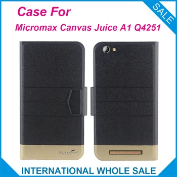 Horúce! Micromax Plátno Šťavy A1 Q4251 Prípade, 5 Farby Vysokej kvality Full Flip Módne Prispôsobiť Kožené Luxusné telefóny, Príslušenstvo