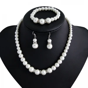Horúce Módne Módne Európe a Spojených Štátoch klasické imitácia perlový náhrdelník nevesta šperky kórejský jemné ručné korálkové jewe