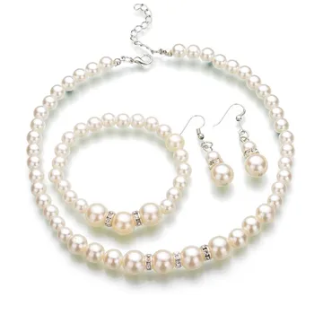 Horúce Módne Módne Európe a Spojených Štátoch klasické imitácia perlový náhrdelník nevesta šperky kórejský jemné ručné korálkové jewe