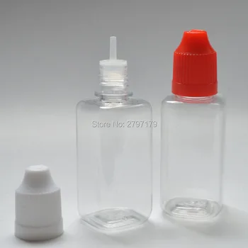 Horúce PET Námestie Prázdne Fľaše 30ml Plastové Očných kvapiek Detská Fľaša S uzáverom Pre E Liquid Clear Kvapkadla Fľaša 50pcs