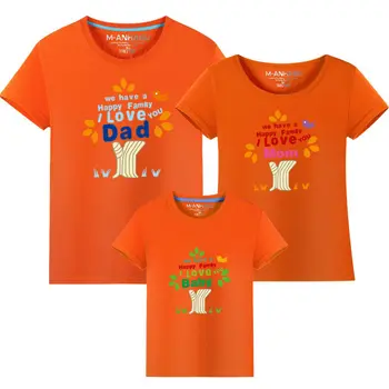 Horúce Rodinné t-shirts matka, otec, dieťa krátky rukáv topy OTEC, MAMA DIEŤA vzor letné rodinné tshirts rodiny pozrite zodpovedajúce oblečenie