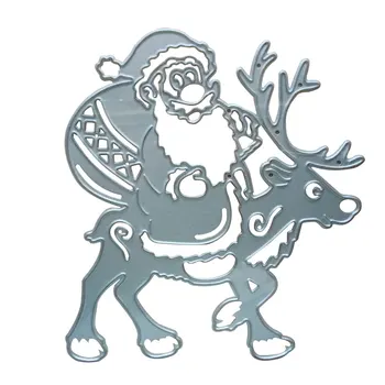 Horúce Santa Claus Na Sobov Jeleň Rezanie Kovov Zomrie Blany DIY Razba Scrapbooking Karty Remeselné Vianoce