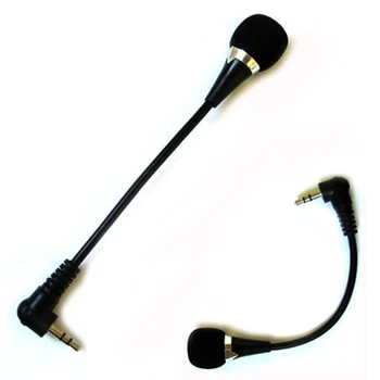 HOT-Flexibilné 3,5 mm Mini Jack pre Mikrofón Mic Pre PC, Notebook Ploche, Skype, Yahoo Čierna