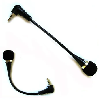 HOT-Flexibilné 3,5 mm Mini Jack pre Mikrofón Mic Pre PC, Notebook Ploche, Skype, Yahoo Čierna