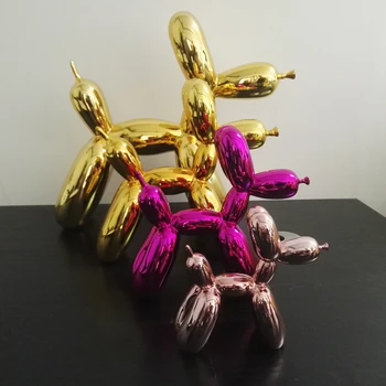 Hot!!! Novo Vyrobené Americká Pop Art Živice Plavidlá Balón Psa Figúrka Socha 25/17 cm Balón Psa Vianočný Darček valentínsky Darček