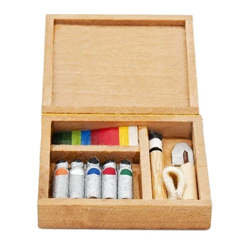 HOT PREDAJ 1:12 Miniatúrne Pigment Box Art Box pre Maľovanie domček pre bábiky, Dekorácie Príslušenstvo