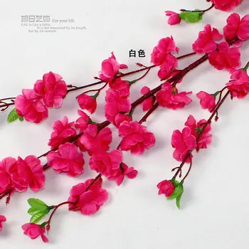Hot predaj 120 cm 60 hlavu, Peach, Cherry Plum kvet simulácia kvet Domáce dekorácie veľkoobchod 5 farieb