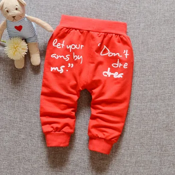 Hot predaj 2016 jeseň nové bavlna cartoon vzor 1 kus baby nohavice 4-24 mesiacov chlapčeka dievčatá Hárem nohavice Značky Deti Vtip