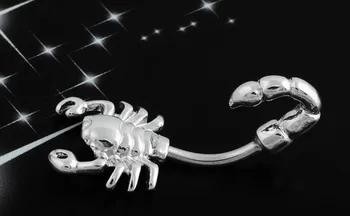 Hot Predaj 316L Chirurgickej Ocele 14G Scorpion Brucho Bar Pupok Krúžok Telo Šperky