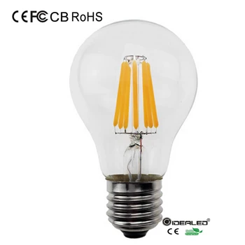 Hot predaj A60 COB led žiarovky žiarovka žiarovka 6W 8W Edison žiarovka Žiarovka 3 ročná záruka biela 2700K s E26 e27 Základnú 6-Pack