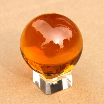 Hot Predaj amber 80mm krištáľové sklo loptu feng shui crystal príslušenstvo krištáľová Guľa Guľa
