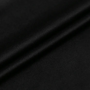 Hot predaj High-end krátke mäkké cashmere vlnené tkaniny kabát Classic pure black jemné tkaniny tissu au meter svetlé tkaniny urob si sám