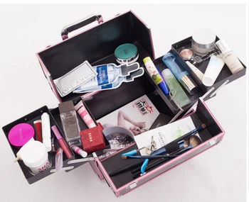 Hot Predaj Make-Up Organizátor Šperky Poľa,Veľké Kozmetické Tašky Kufor Tvoria Úložný Box,Ženy Cestovanie Tvoria Prípade Kozmetická Taška