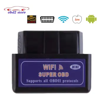 Hot Predaj Mini ELM327 WiFi Auto Diagnostických nástrojov ELM 327 OBD2 code Reader Skener Pre ios Android elm327 Wi-Fi Diagnostický Nástroj