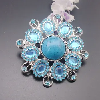 Hot Predaj Módnych Big Blue Drahokamu Zliatiny Brošňa Veľkoobchod Maloobchod Šperky Akryl Kameň Pin pre Ženy 2018 Položka Č.: BRH4667-L