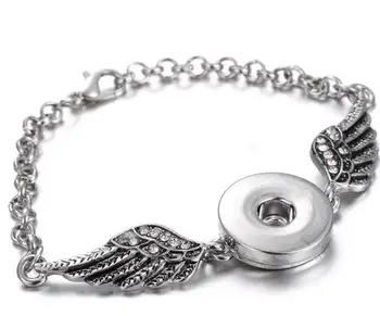 Hot predaj Módnych Drahokamu krídla Snap 18 cm náramok náhrdelník fit 18 MM modul tlačidiel snap šperky veľkoobchod SG0150