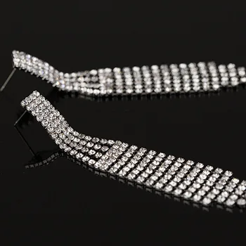 Hot predaj najnovšie crystal prvok svadobné náušnice pre svadobné visí strapec drahokamu visieť náušnice #E110