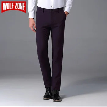 Hot Predaj Nohavice Mužov Bežné Značky Oblečenie Pánske Formálne Business Nohavice Pantalon Homme Rovno Celej Dĺžke Jeseň Mužské Šaty