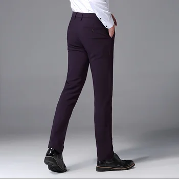 Hot Predaj Nohavice Mužov Bežné Značky Oblečenie Pánske Formálne Business Nohavice Pantalon Homme Rovno Celej Dĺžke Jeseň Mužské Šaty