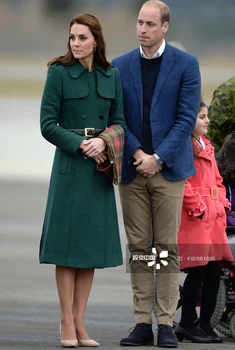 Hot Predaj Novú Kate Middleton Princezná Vlny Kabát Módne Teplé Dvojité Breasted Zimný Kabát S Pásom