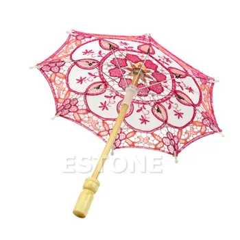 Hot Predaj Nových Vyšívané Čipky Parasol Svadobné Party Dekorácie Dáždnik 4Colorsff