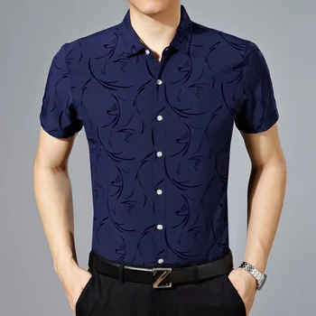 Hot predaj pánske letné módy pruhované tričko business bežné muž krátky rukáv pruhy košele