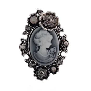 Hot Predaj Retailových!! Antické Bronzové Pozlátené Viktoriánskom Štýle Kráľovnej Portrét Kolíky Brošne Ženy Strany Kostým Broaches