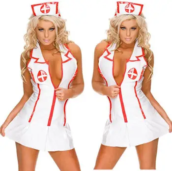 Hot predaj sex kostýmy plus veľkosť ženy sexy zdravotná sestra kostýmy s Tlačidlo erotické jednotné pokušenie oblečenie vyhovuje