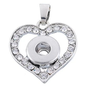 Hot predaj srdce snap Prívesok náhrdelník fit 12 mm modul tlačidiel, fashion, DIY Príslušenstvo pre prichytenie šperky veľkoobchod XL9022