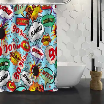Hot Predaj Vlastných Komické Pop Art Sprchový Záves Nepremokavé tkaniny Tkaniny, Sprchový Záves pre Kúpeľňa F#Y1-17