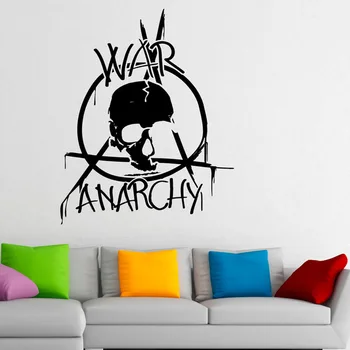 Hot Predaj Vojny Anarchie nástennú maľbu Vojny Logo Nálepky Vojenské Obývacia Izba Umenie DecorativeVinyl Stenu 59x73cm Y-650