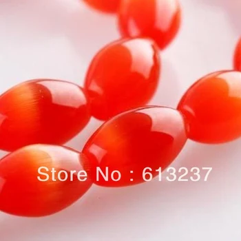 Hot predaj červená mexickej opal charms ryža crystal 8x12mm Módne cat eye voľné korálky veľkoobchod šperky robiť 15 palcov MY5353