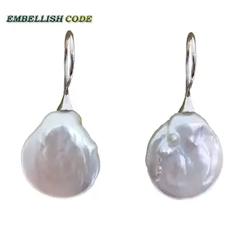 HOT veľká baroková perla choker náhrdelník náramok nastaviť jemné šperky tlačidlo mince tvar prírodných sladkovodných perál biela farba