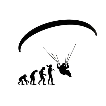 HotMeiNi 15.9*13,2 CM 10 Farba Zábavné Ľudskej Evolúcie Extrémny Šport Paragliding Auto Samolepky Motocykel Reflexné Vinylové Nálepky