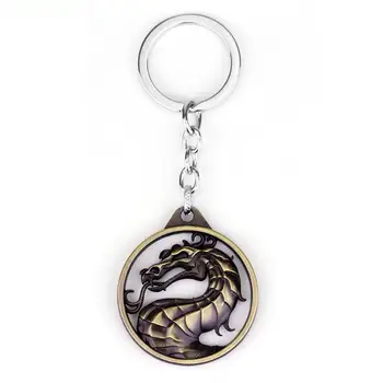 Hra Mortal Kombat Keychain Kovové Zliatiny Zvierat Dragon Krúžok Držiak Chaveiro Darček pre Mužov Tlačidlo Auto Príslušenstvo