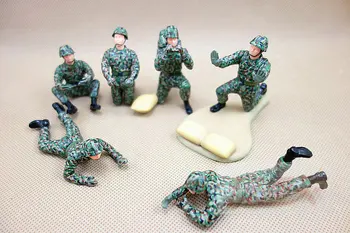 Hračka vojakov moderný 1:24 malých vojakov bábiky ploche DIY ozdoby vyhovovali pvc obrázok 6pcs/set