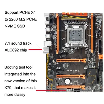 HUANAN deluxe X79 doske CPU Xeon E5 2680 2.7 GHz s CPU chladič pamäte RAM, 32 G(2*16 G) DDR3 RECC grafická karta GTX1050Ti 4G 7.1 zvuk
