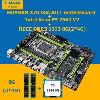 HUANAN V2.49 X79 doske CPU RAM nastaviť X79 LGA2011 doske Xeon E5 2660 V2 10 jadier 20 vlákien 8G RAM(2*4G) DDR3 1333 RECC
