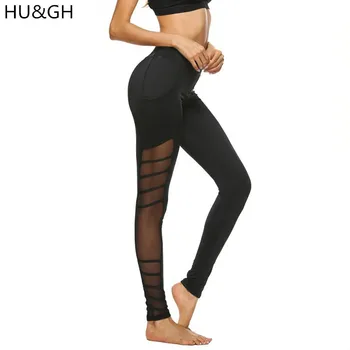 HU&GH Zbrusu Nový Príchod Ženy, Fitness Legíny Bočné Švy Pohľadu Sexy Pružnosť Cvičenie Nohavice Plus Veľkosť Femal