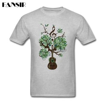 Hudba Strom Gitara Root Muži T-shirts Cool Tričko Mužov Človeka Biele Krátky Rukáv Vlastné Plus Veľkosť Oblečenie Značky Pre Tím