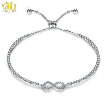 Hutang Kameň Šperky Pevné 925 Sterling Silver Nekonečné Nastaviteľné Náramky pre Ženy, dievčatá, je Krištáľovo Módne Šperky 2018 Nové