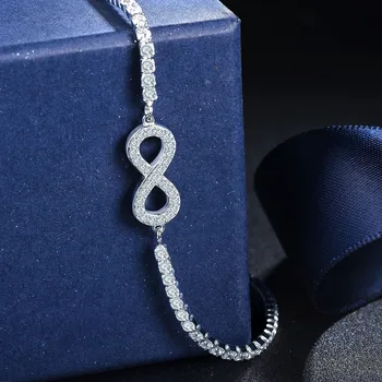 Hutang Kameň Šperky Pevné 925 Sterling Silver Nekonečné Nastaviteľné Náramky pre Ženy, dievčatá, je Krištáľovo Módne Šperky 2018 Nové