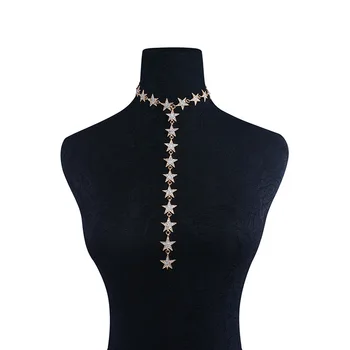 Hviezda choker ženy kovové choker Vyhlásenie Náhrdelník 2017 luxusné Maxi Náhrdelník ženy collier Femme módne šperky