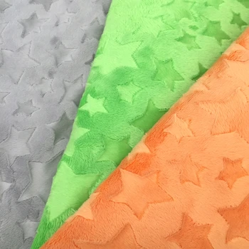 Hviezdy Plastický Minky Flaušová Tkanina 1 Meter Micro Noriek DIY Šiť Deka Hračka Textílie