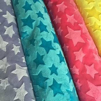 Hviezdy Plastický Minky Flaušová Tkanina 1 Meter Micro Noriek DIY Šiť Deka Hračka Textílie