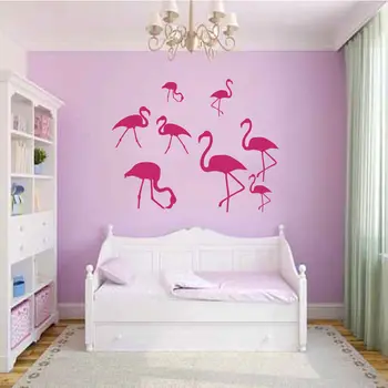 HWHD 2016 nový domov Stenu Zvieratá Flamingo Kŕdeľ Vtákov Vinylové Nálepky Domova os1498 doprava zadarmo