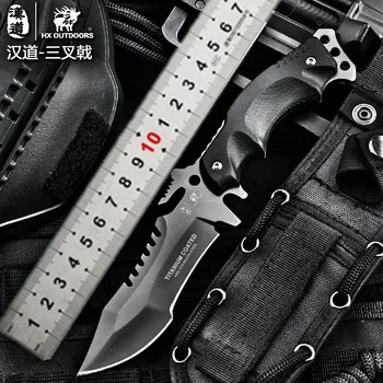 HX VONKU Taktický Nôž 440C Čepeľ K10 Rukoväť Camping Lovecké Nože S Plášťom Á Titán Vonkajšie Prežitie Nože